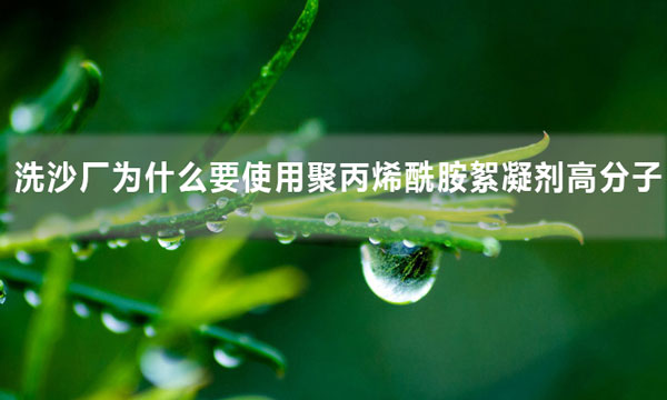 洗沙廠為什么要使用聚丙烯酰胺絮凝劑高分子？